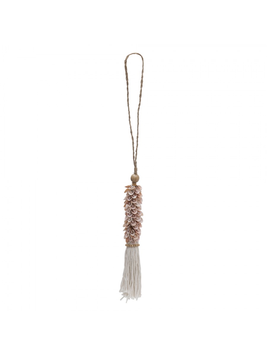 Pingente de Conchas Longo Tassel Caramujo
