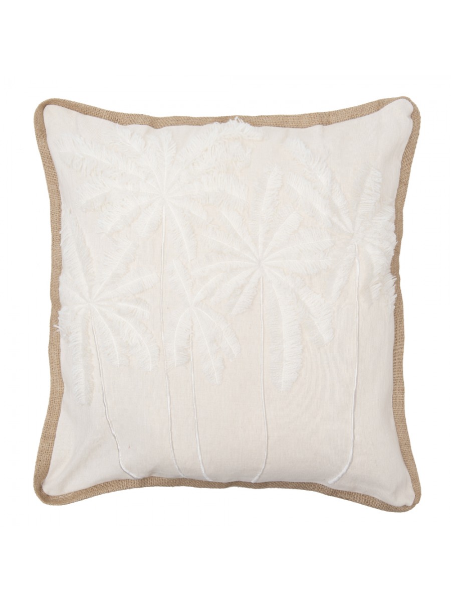Capa de Almofada Coqueiro Off White Quadrada