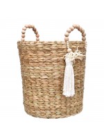Cesto Taboa Coral Tassel Off White M