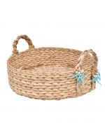 Cesto Taboa Coral Baixo Turquesa