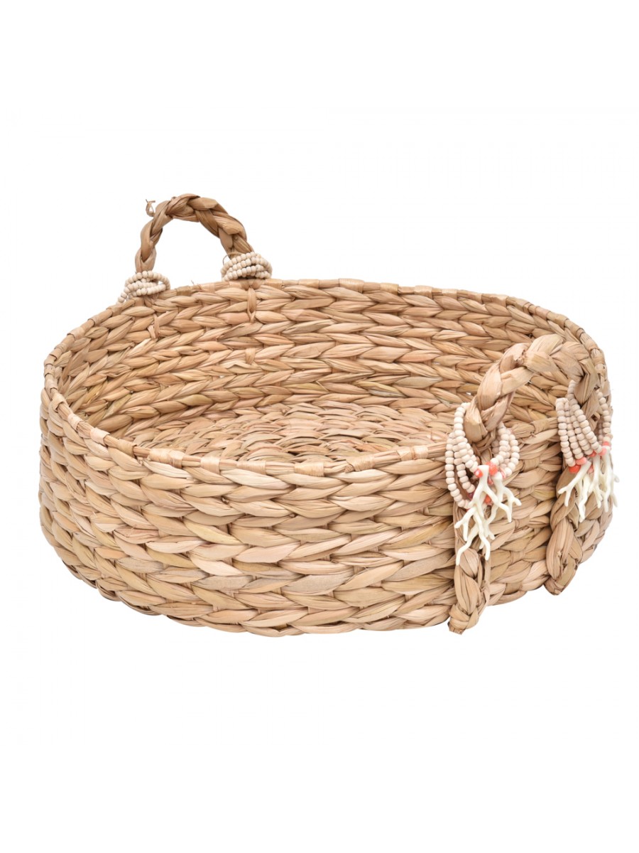 Cesto Taboa Coral Baixo Off White
