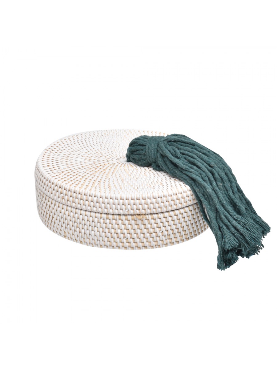 Caixa Ratan Flat Tassel Musgo