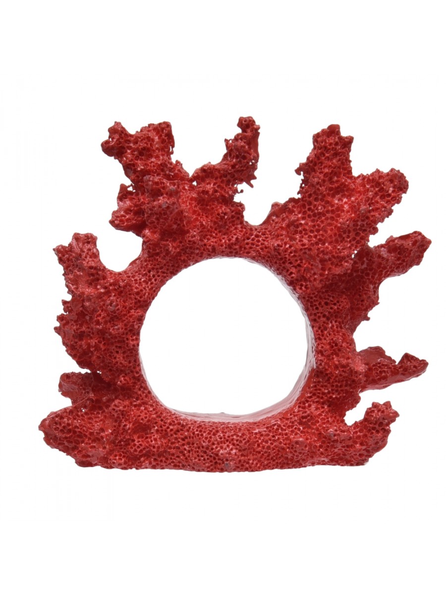 Porta Guardanapo Anel Coral Vermelho