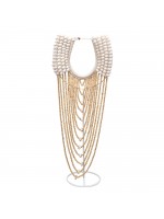 Colar Pedestal Concha e Madeira