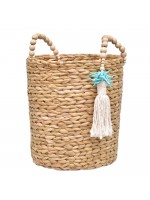 Cesto Taboa Coral Tassel Turquesa M