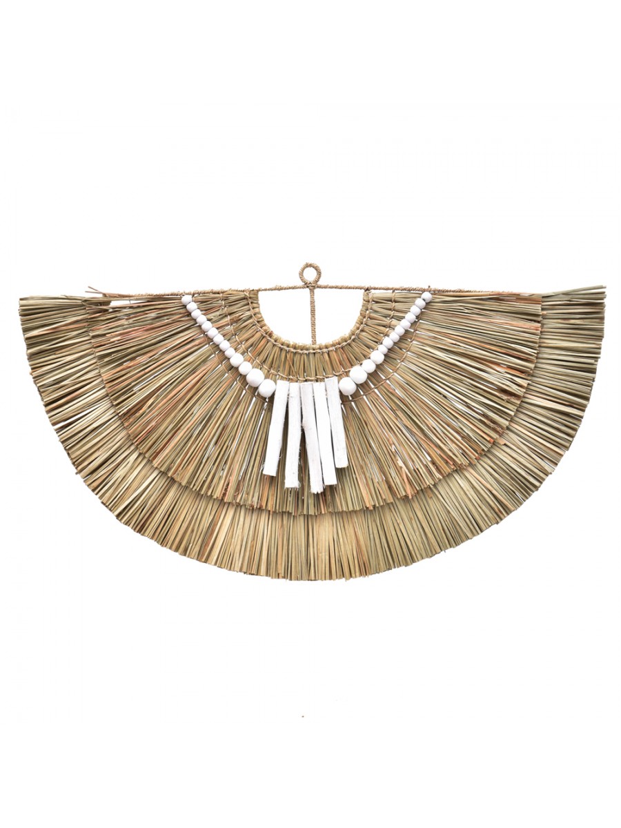 Adorno de Palha Meia Lua Off White