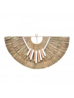 Adorno de Palha Meia Lua Nat/Off White