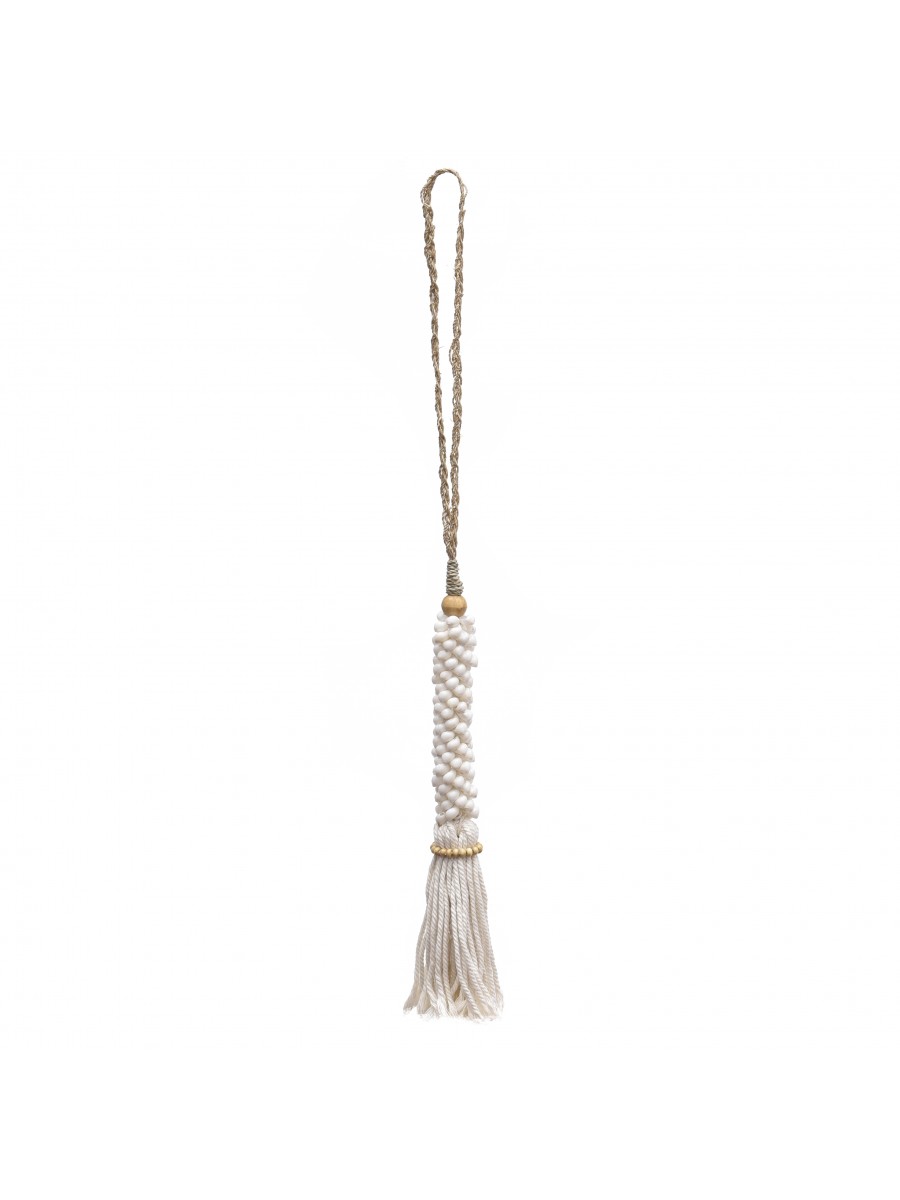 Pingente de Conchas Longo Tassel Branco