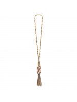 Colar Caramujo Rose com Tassel em Palha 