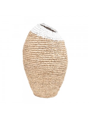 Vaso Orgânico Oval Natural com Branco P