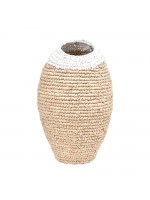 Vaso Orgânico Oval Natural com Branco P