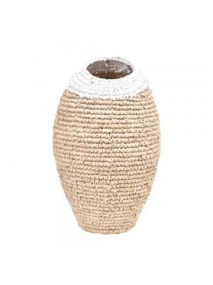 Vaso Orgânico Oval Natural com Branco P