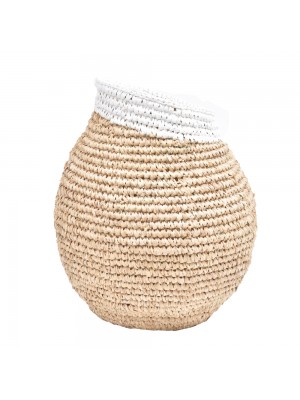 Vaso Orgânico Redondo Natural com Branco P