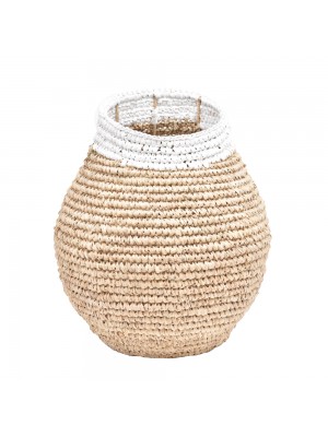 Vaso Orgânico Redondo Natural com Branco P