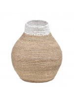 Vaso Orgânico Redondo Natural com Branco