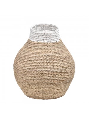 Vaso Orgânico Redondo Natural com Branco