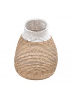 Vaso Orgânico Curvo Natural com Branco