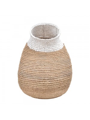 Vaso Orgânico Curvo Natural com Branco