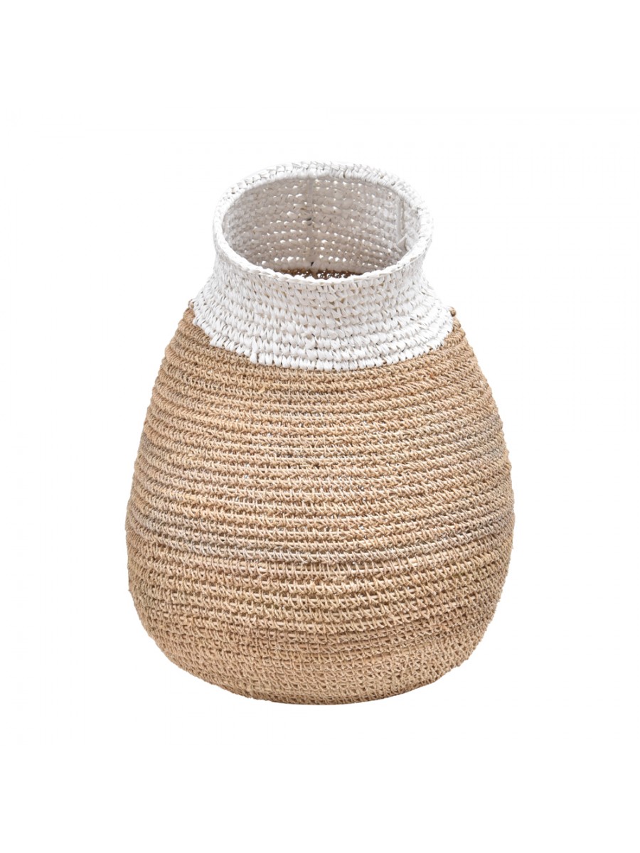 Vaso Orgânico Curvo Natural com Branco