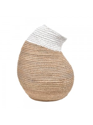 Vaso Orgânico Redondo Natural com Branco