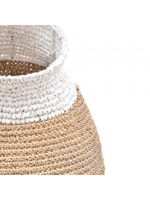 Vaso Orgânico Curvo Natural com Branco