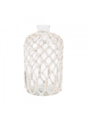 Garrafa Macramê Off White P