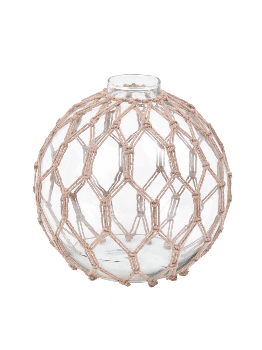 Vaso Bola Macramê Bege
