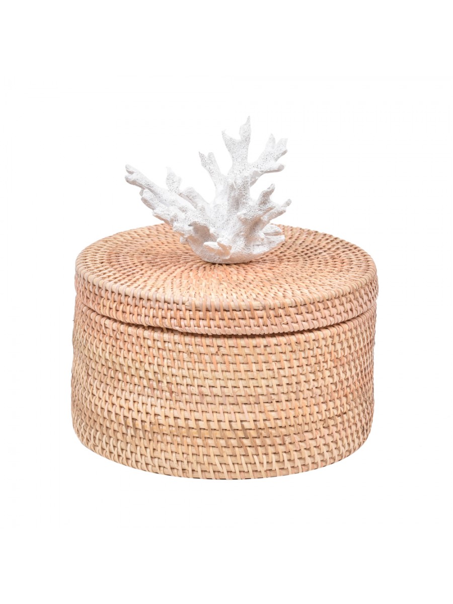 Caixa Ratan Alta Coral Branca M 