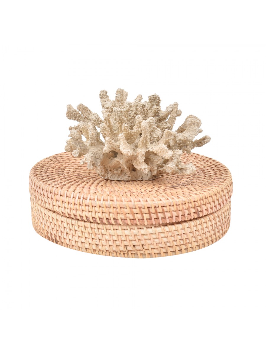 Caixa Ratan Flat Coral Palha G