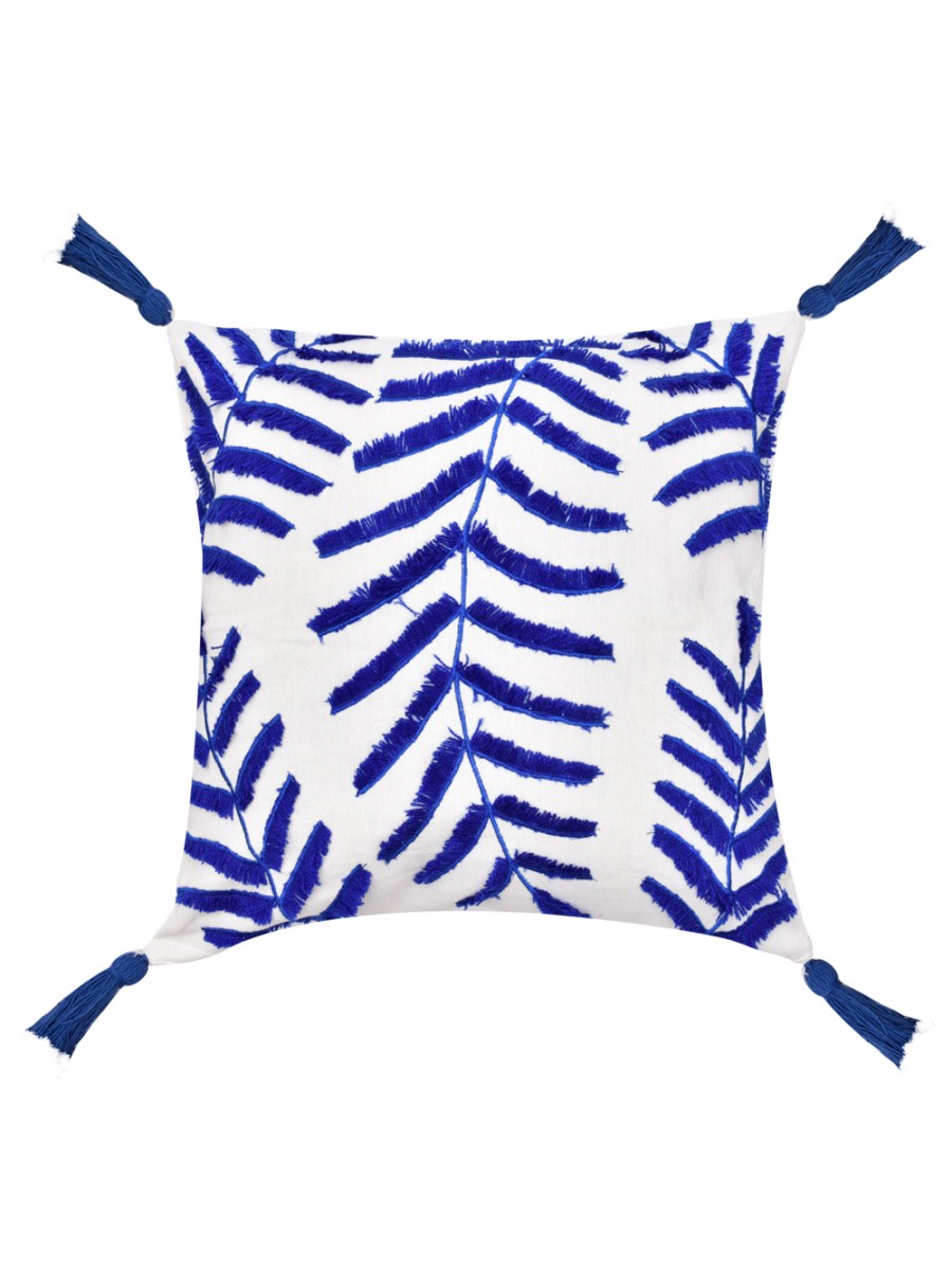 Capa de Almofada Quadrada Samambaia Azul