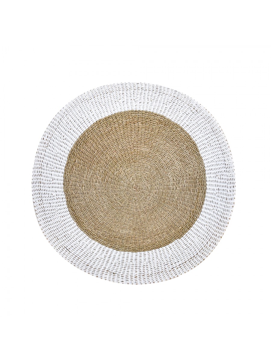 Tapete Fibra Natural/Sintética G Natural com Borda