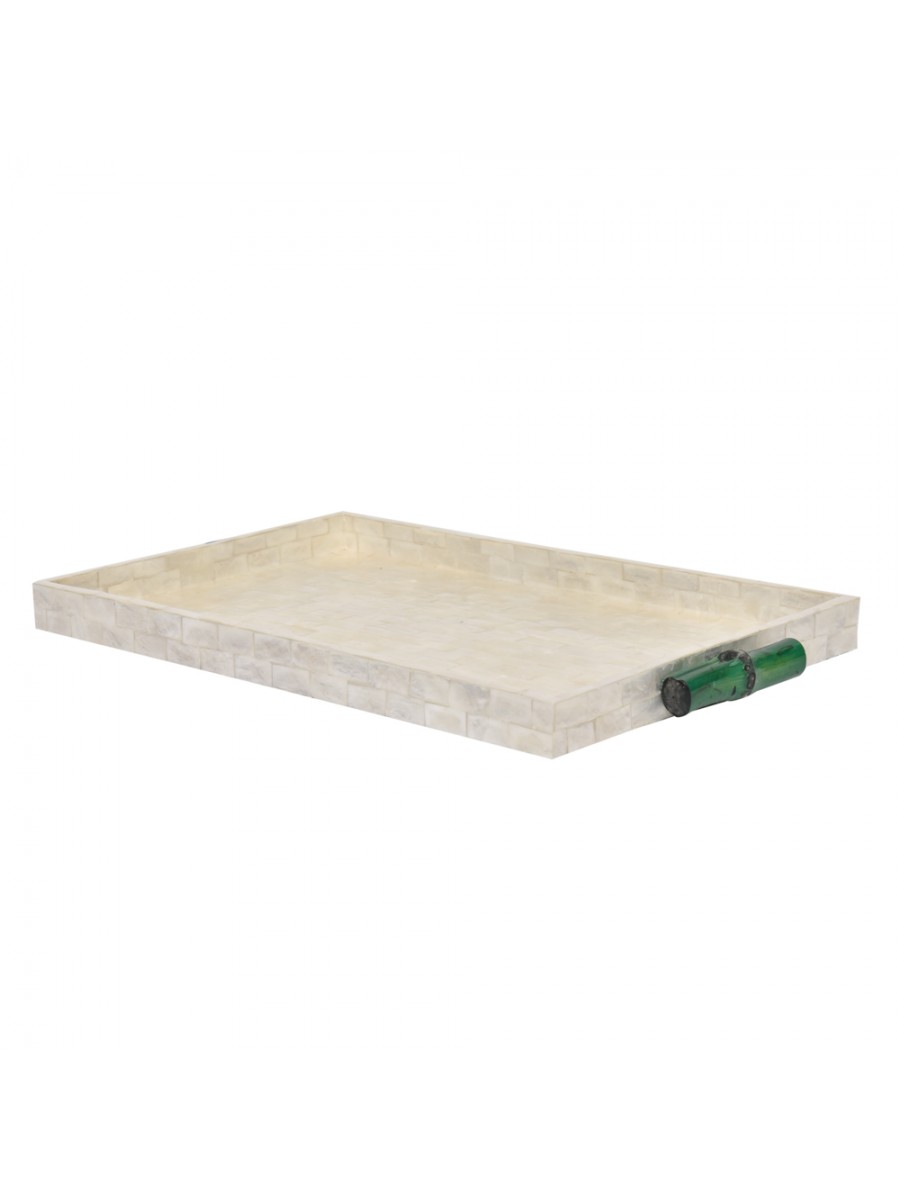 Bandeja Caribe Retangular com Bambu Verde G