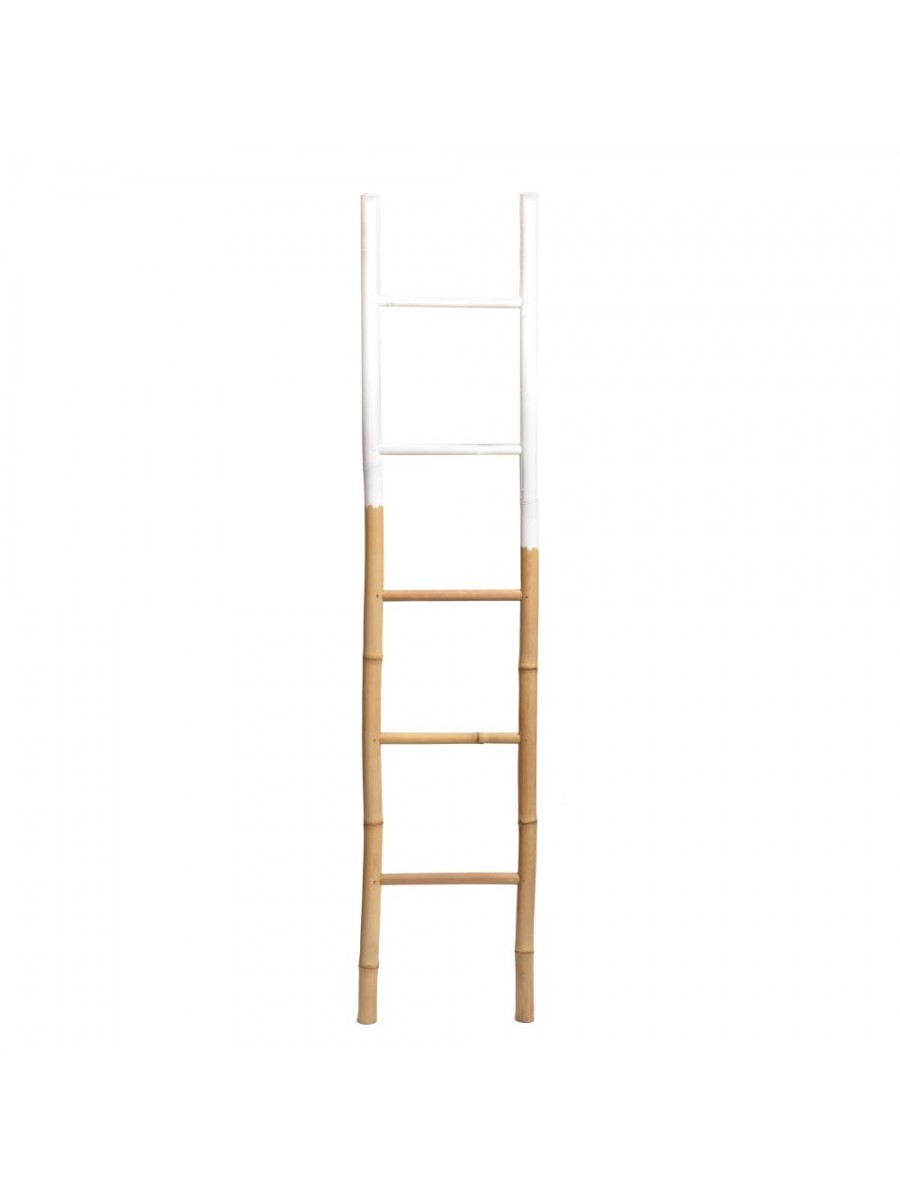 Escada de Bambu Branca G 