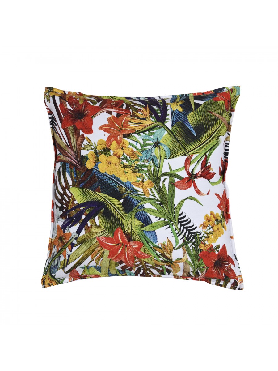 Capa de Almofada Floral Branca