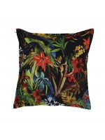 Capa de Almofada Floral Preta
